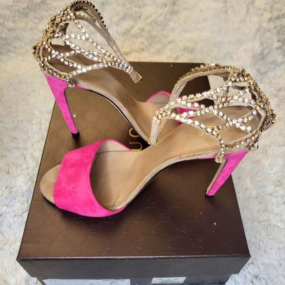 Gucci Rhinestone Pink Heels